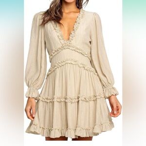 Amazon mini long poet sleeve ruffled dress - worn once